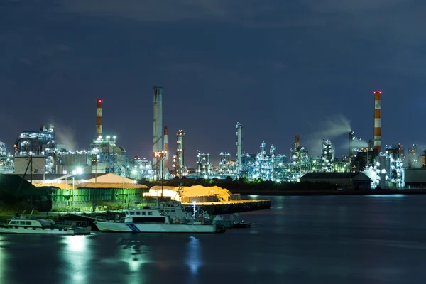 Seaside Industrial Factory at night