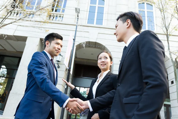 Businessman shaking hands with new partner