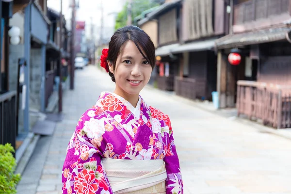Woman wearing traditional japanese kimono