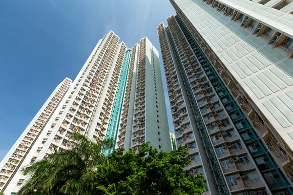 High rise apartment buildings to the sky