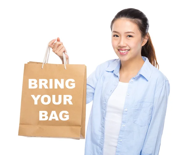Asian young woman with shopping bags