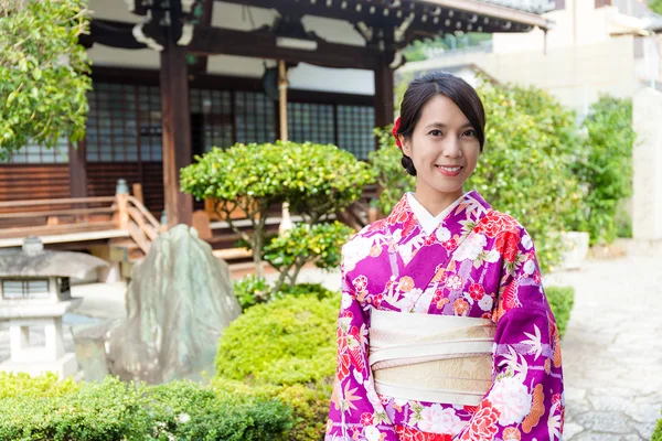Asian young woman in traditional kimono