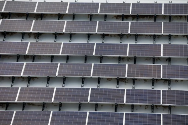 Solar panels on rooftop of building