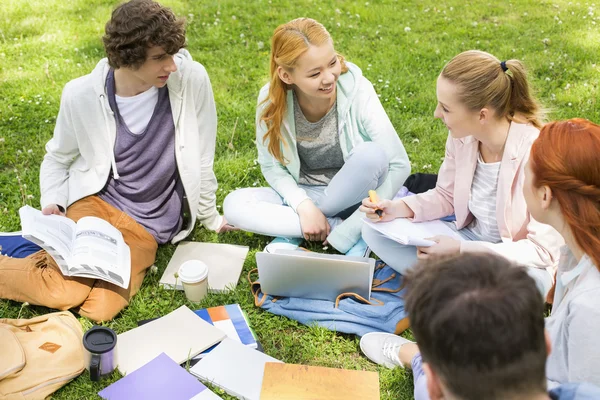 Friends studying together