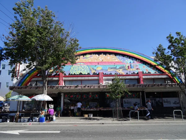 People explore street racks at Amoeba Music store