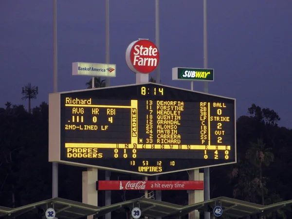 LA Dodger Stadium Outfield electronic scoreboard