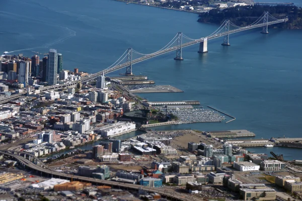 Aerial View of San Francisco Bay Bridge with I-280 Highway runs