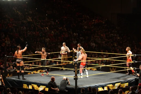 NXT Tag Team Champions Blake and Murphy with the vaudevillians a