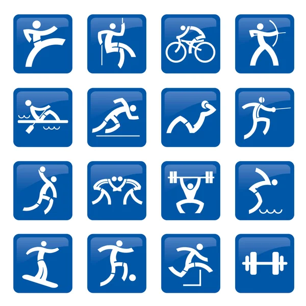 Sport blue web icons buttons