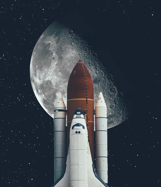 Space shuttle taking off on a mission. Elements of this image furnished by NASA