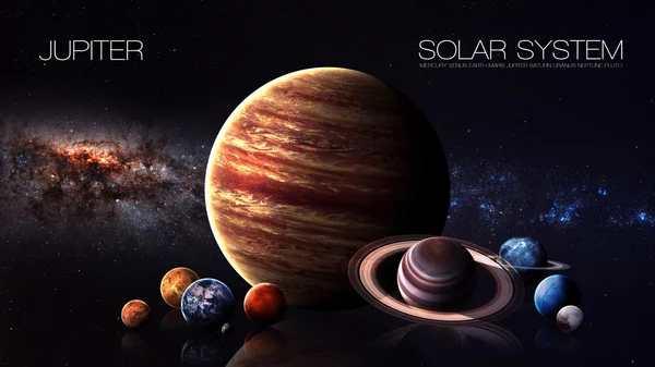 Jupiter - 5K resolution Infographic presents one of the solar system planet. This image elements furnished by NASA.