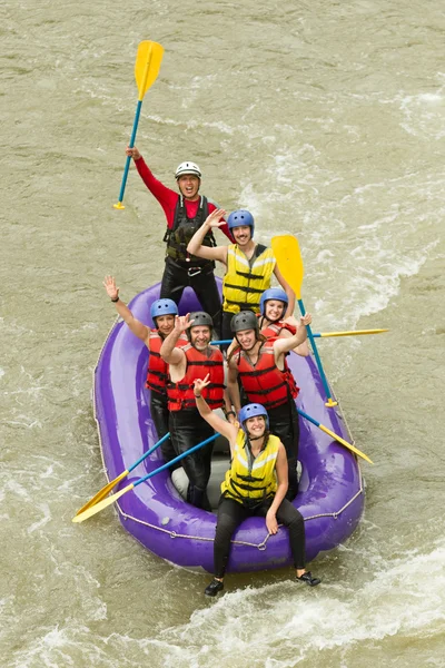 Numerous Family On Whitewater Rafting Trip
