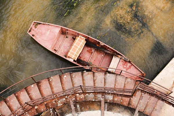 Rusted Boat High Angle View