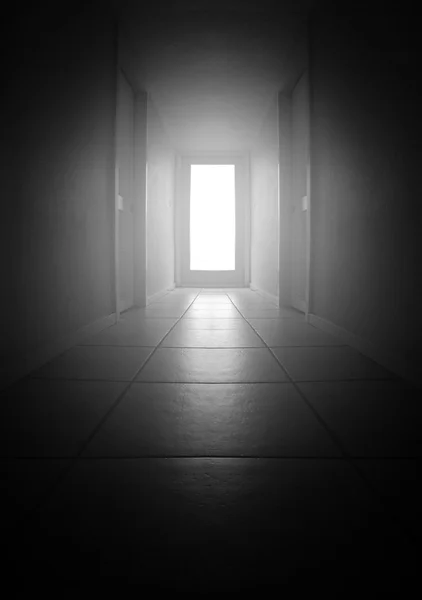Long dark hallway
