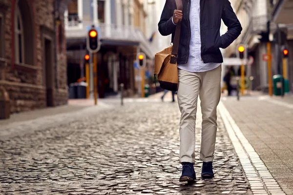 African man exploring european city