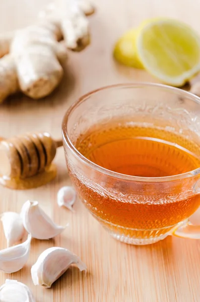 Tea with ginger, lemon and honey