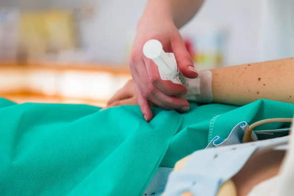 Woman right before giving birth in hospital