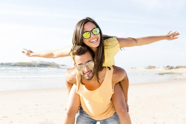 Couple having fun at the beach