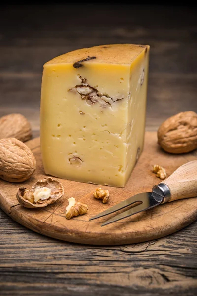 Artisan cheese with walnut