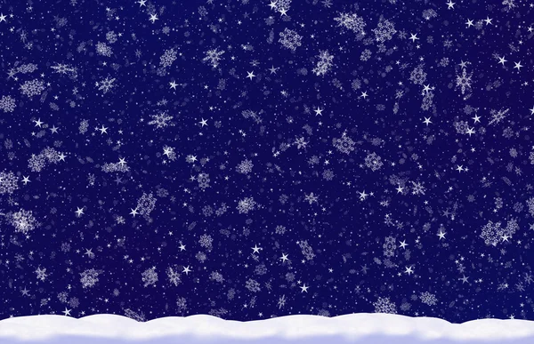 Snowfall and stars backgrounds of evening time