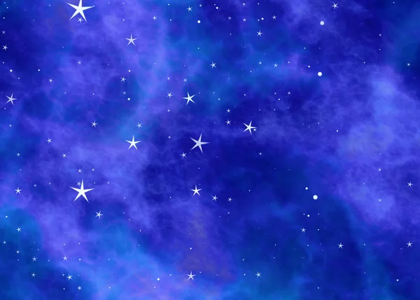 Small stars in a sky on space clouds backgrounds