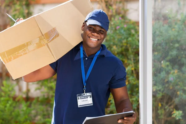 Courier standing at the door