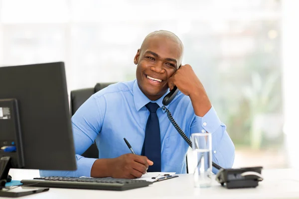 African-american businessman talking on phone