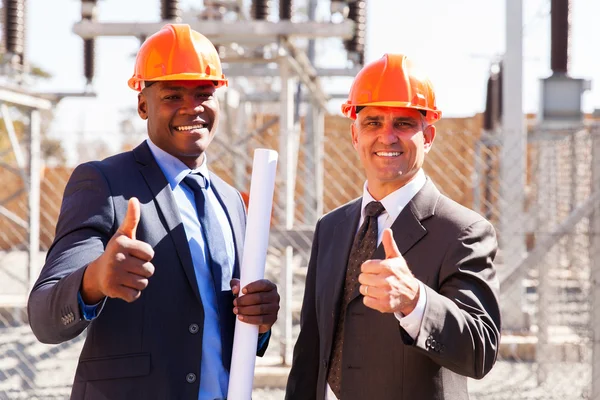 Electrical inspectors giving thumbs up