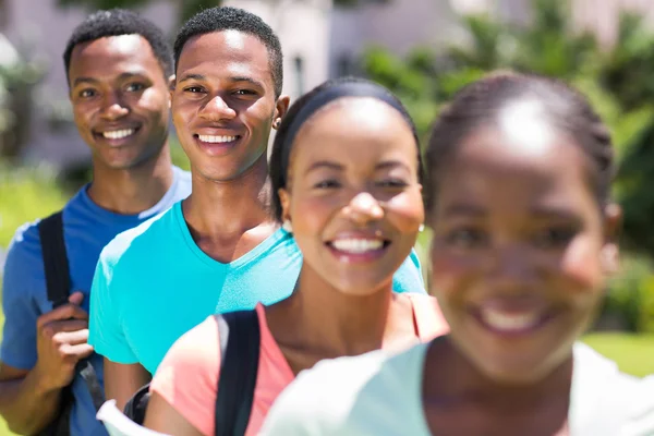 African american students standing in a row