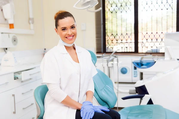 Female dentist smiling