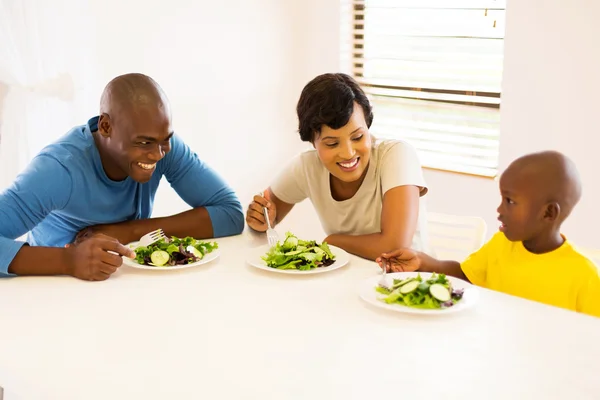 African american family eating meal