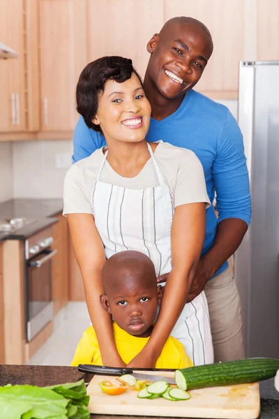 African family in kitchen