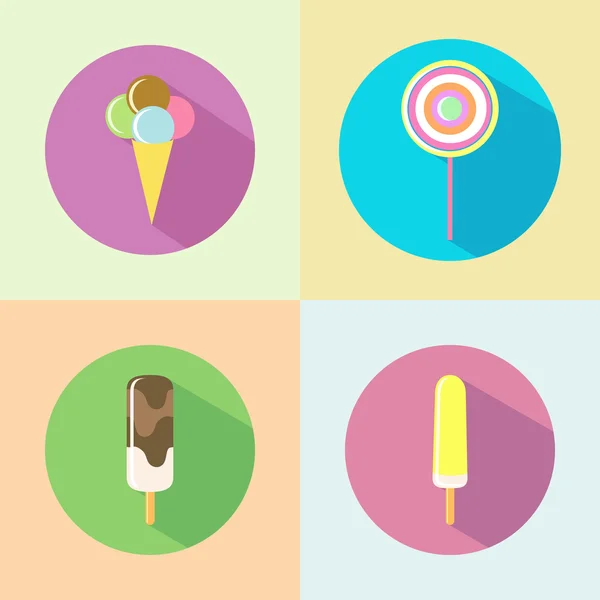 Ice cream flat icon with long shadow