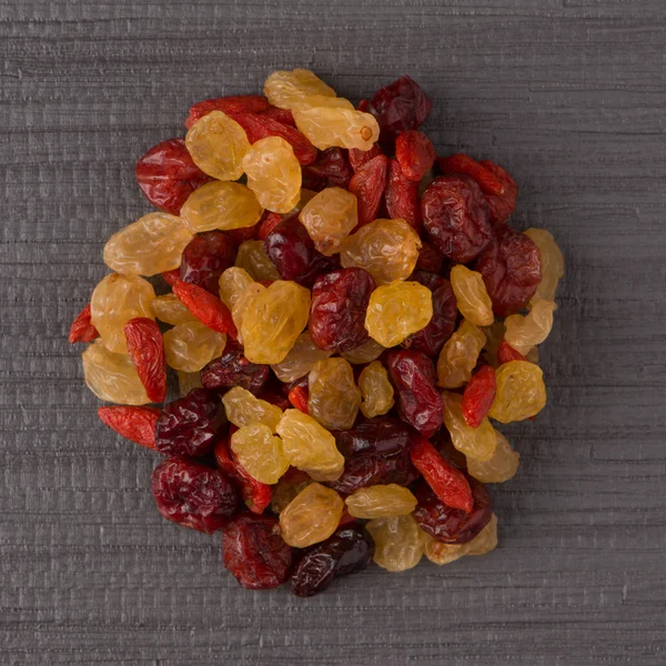 Circle of mixed dried fruits