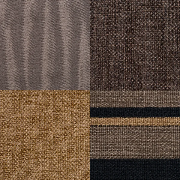 Set of brown fabric samples