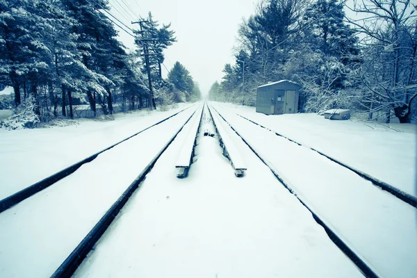 Train Tracks in Snow