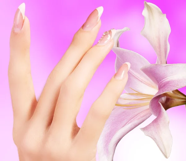 Light Pink  Art  Manicure. Nail. Beauty hands. Fashion Stylish T