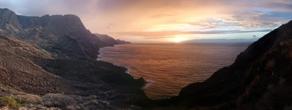 Colorful sunset over a tranquil coastline