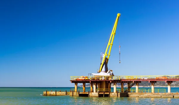 Marine crane for launching boats on water