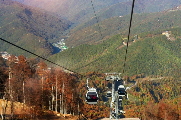 Funicular railway in ski resort Krasnaya Polyana, Sochi