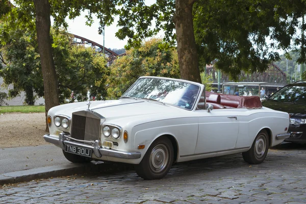 Old Rolls Royce with the open roof in the Vysehrad