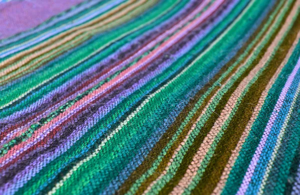 Colored striped fabric handmade. Textile background.