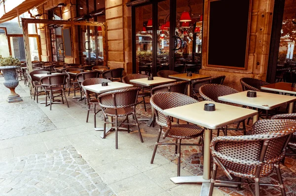 Street view of a coffee terrace