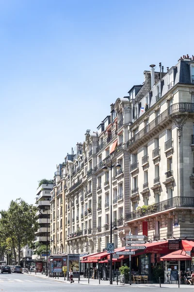 PARIS, FRANCE - August 15 : beautiful Street view of  Buildings