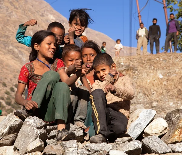 Group of nepalese children near Kolti village, Nepal