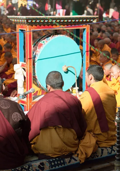 Meditation of Tibetan Buddhist Monks during festival