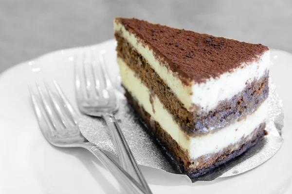 Chocolate mousse cake slice