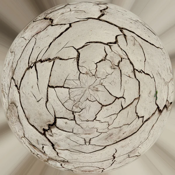 Planet ball of grunge mud cracks texture