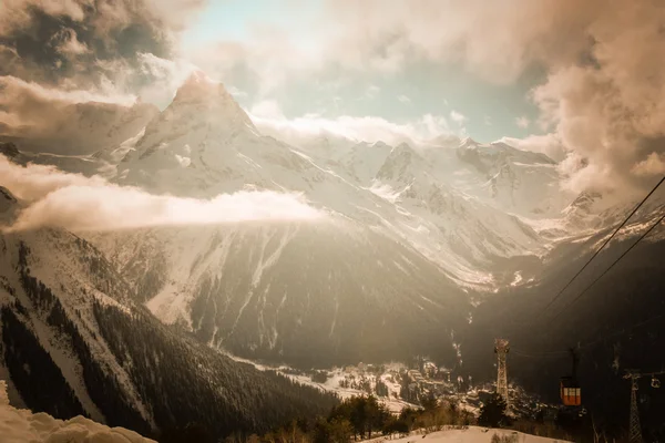 Beautiful valley and peaks in Caucasus mountains, the Main Cauca