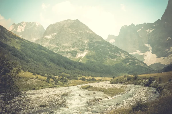 Mountain Valley, a top view of the river bed.Landscape with a mo